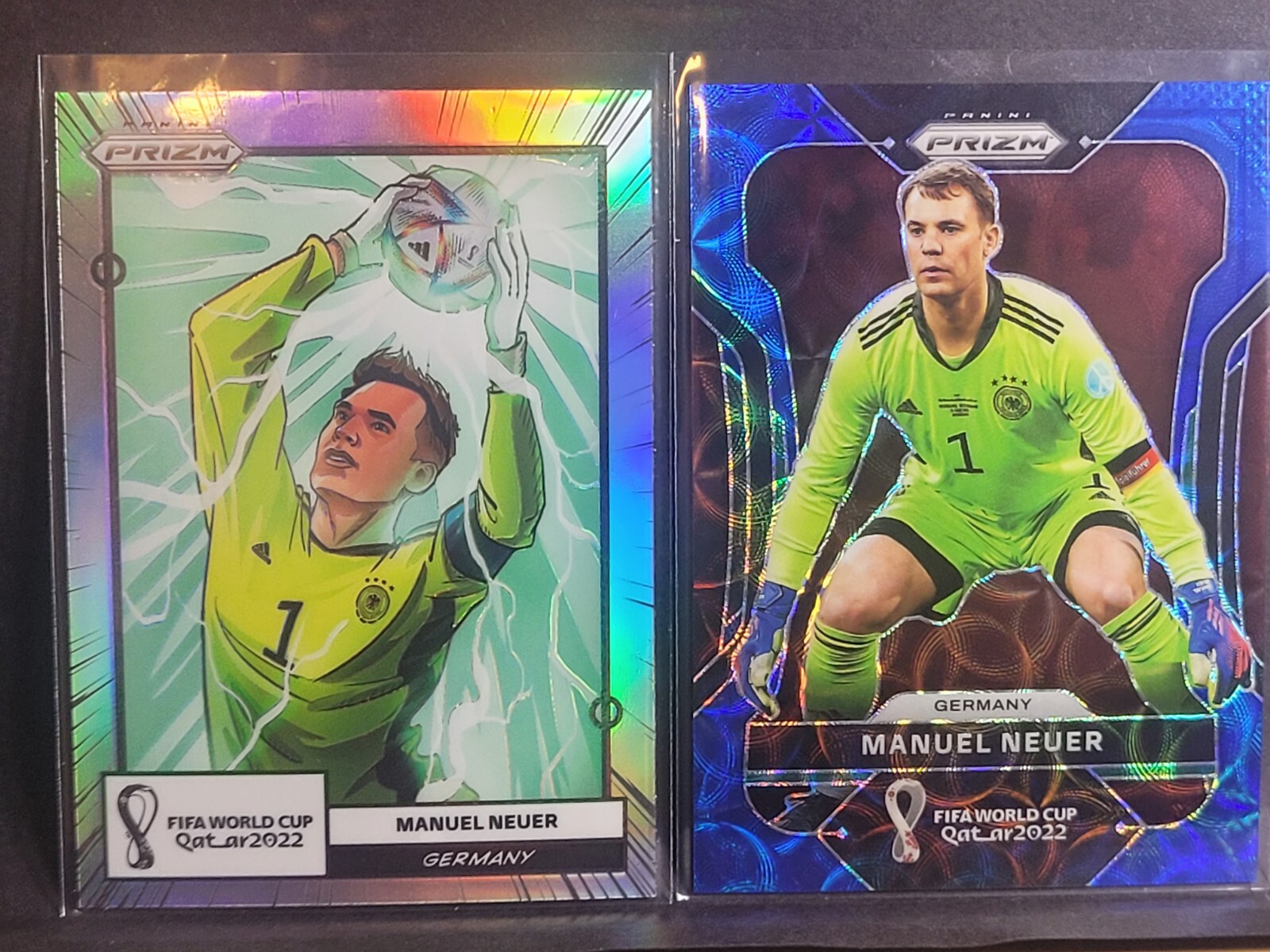 2022 Panini World Cup Prizm Manuel Neuer Manga #9 Germany Blue Scope 72 /135
