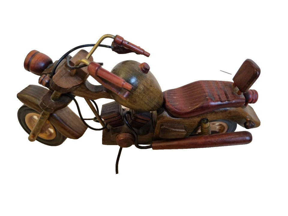 Handgefertigtes Holz Harley Davidson Motorrad Modell Bike Antik Wohndeko - Bild 2 von 4