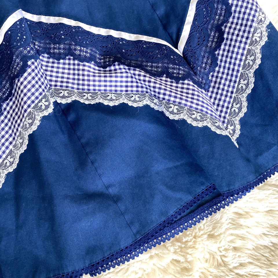 Винтажная 70-х беззаботная мода пэчворк юбка цветочный богемное хиппи прерии имбирь - Изображение 3 из 4