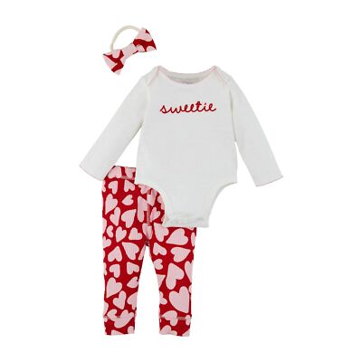 Mud Pie H4 Kids Sweetie Crawler | Pants | Headband 3pc Gift Set 10750029- Cho...
