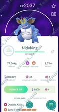 Pokémon Go  ✨ Shiny Nidoking Crown ✨ Mini PTC 80K Dust OR 1Mil Dust ✨