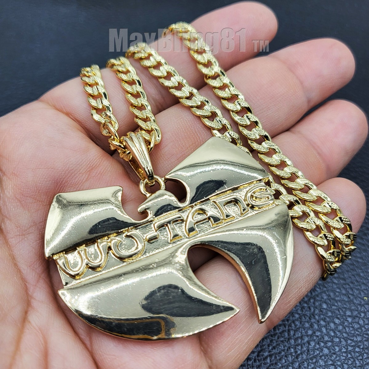 WU-TANG Hip Hop Rapper's 14K Stamped Gold plated 6mm Brass Cuban