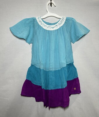 Happy by Pink Chicken. Toddler Girls'. Dress - Ocean Wave Blue. Size 3T