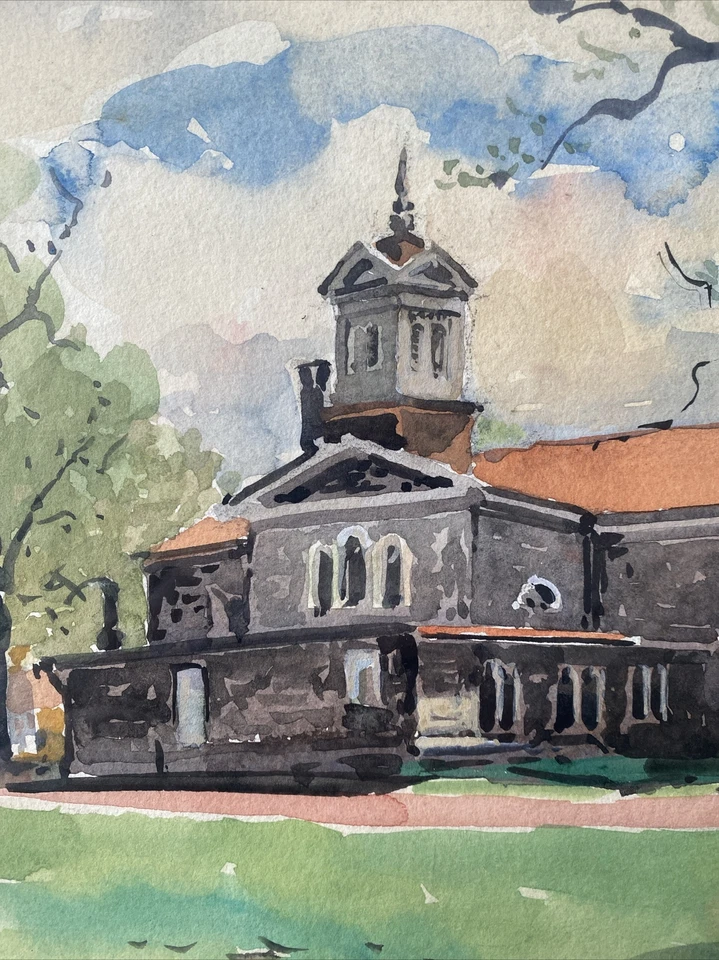 Pintura acuarela firmada por Curtis Arboretum John J Dull (Filadelfia 1859-1949) Foto 4 de 4