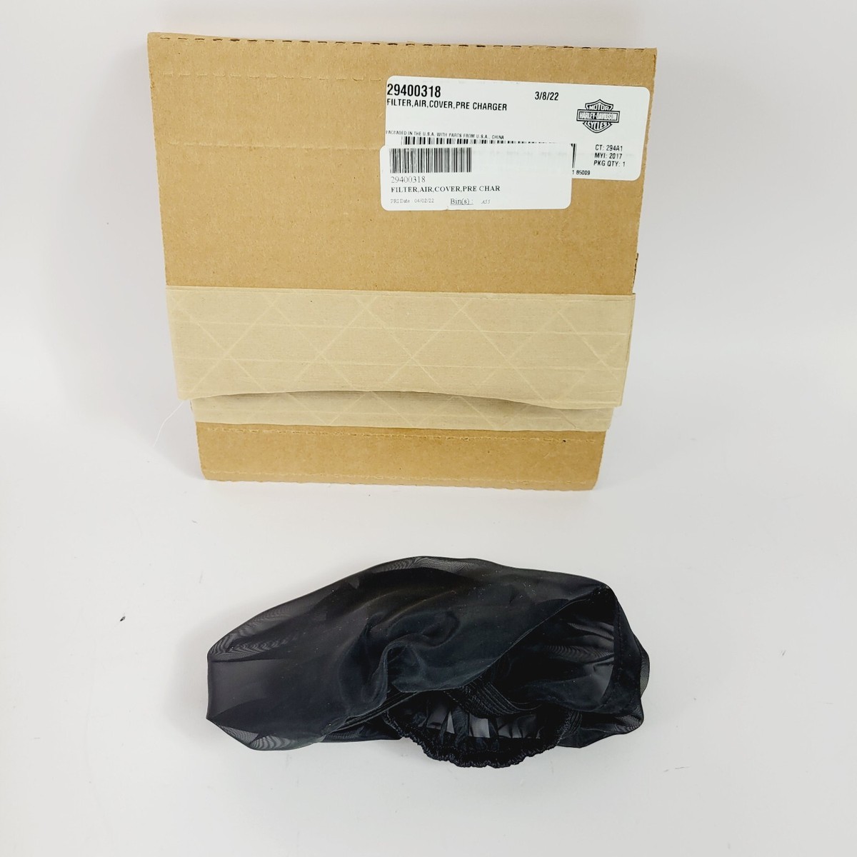 Harley-Davidson Air Cleaner Rain Sock Part # 29400318 Retail Harley-Davidson Air Cleaner Rain Sock Part # 29400318 Retail