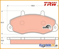 Brake pad set, disc brake Cotec TRW GDB1084 for Ford