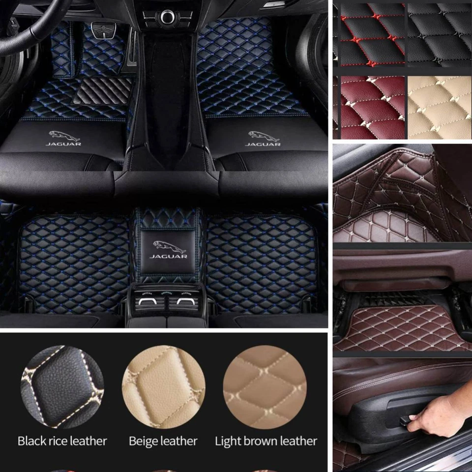 For Jaguar Car Floor Mat Carpets All Models Luxury Front & Rear Custom Auto - Imagem 2 de 4