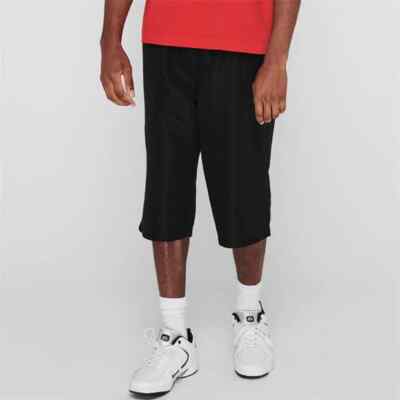 MENS BLACK SLAZENGER 3/4 THREE QUARTER LENGTH TRACKSUIT BOTTOMS