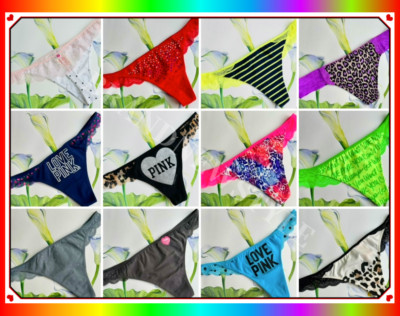 Victoria's Secret PINK LACE BACK THONG Panty PANTIES S M L U pick 1 NEW