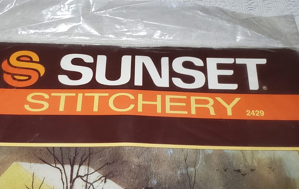 1981 Sunset Stitchery Hallmark Winter Waterwheel #2474 for 14"x18" Frame NIP Vtg - Image 3 of 4