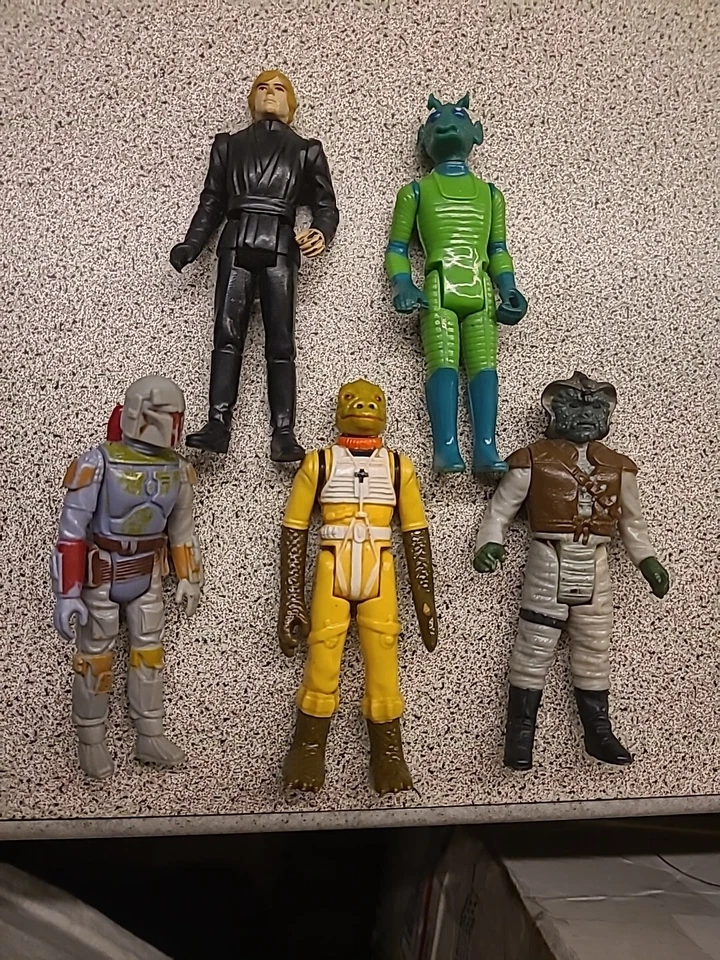 5 STAR WARS KENNER VINTAGE 1977-85 Boba Fett/Bossk/Klattu/Greedo/Jedi Luke Foto 2 de 4