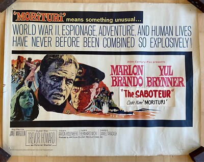 Morituri ''The Saboteur'' Filmplakat 1965 Marlon Brando Yul Brunner Bernhard Wicki