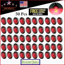 3/4" 12V Marker Lights LED Truck Trailer Round Side Bullet Light Amber Red Lamps