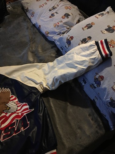 Vintage Steve and Barrys USA varsity jacket M mens blue - Picture 12 of 12