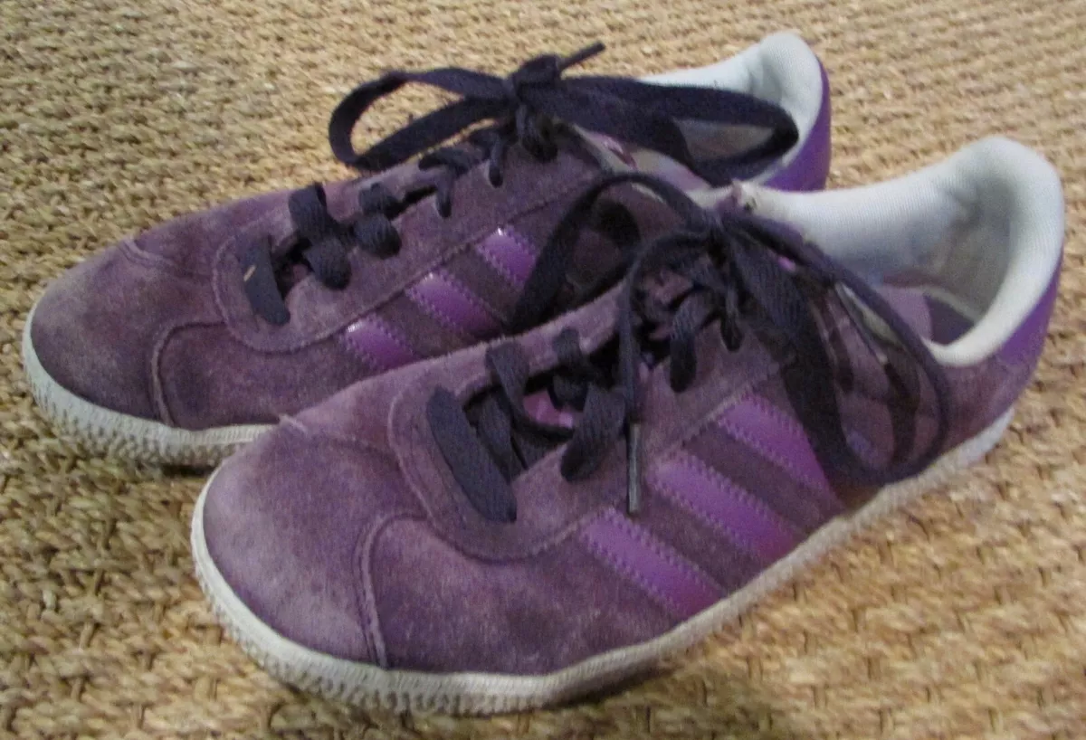 purple adidas gazelle trainers