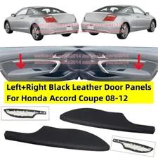 Fits 2008-2012 Honda Accord Coupe Left+Right Door Panel Armrest W/ Black Leather