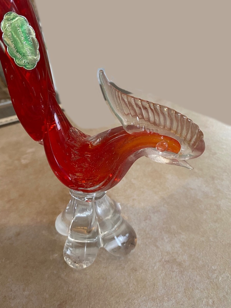 MURANO GLASS ムラノ レッド ライオン モチーフ 装飾 デカンタ MURANO