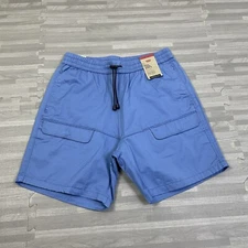 Levi’s Trail Cargo Shorts Mens Size S Small 6” Blue Drawstring Pockets $54