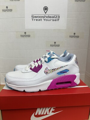 Express   Youth Nike Air Max 90 LTR SE GS Polka Dot White/Pink/Blue DV1843-100