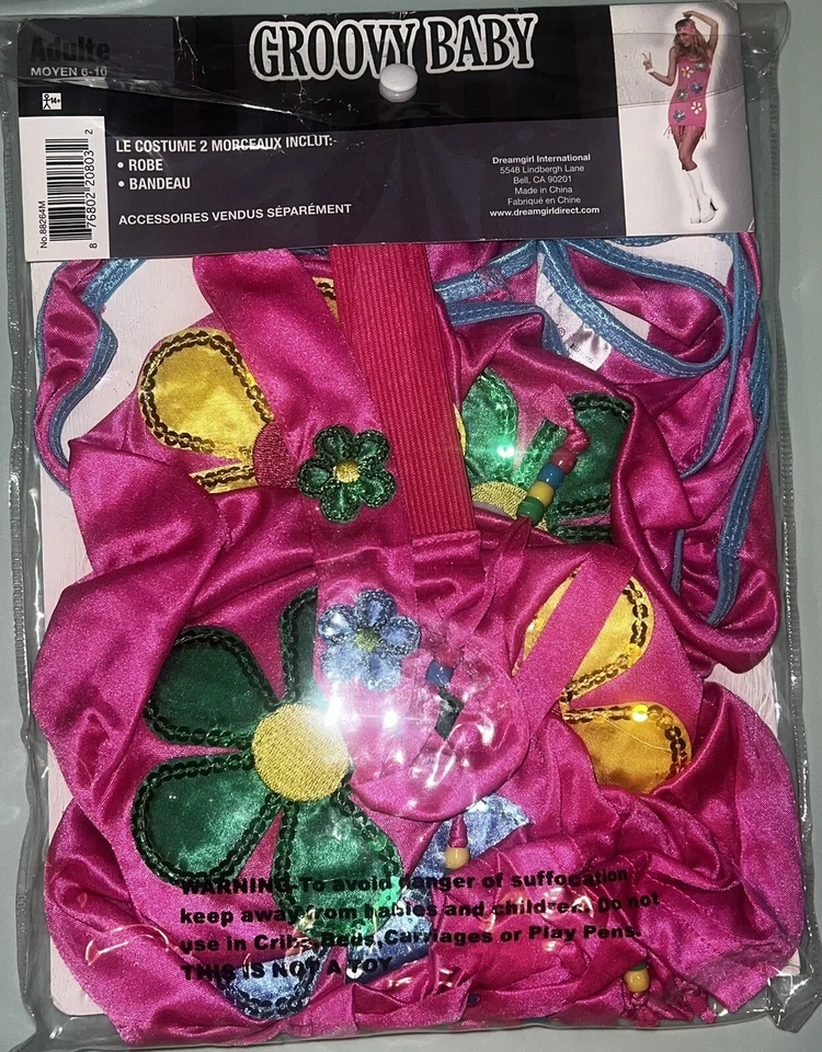 Groovy Baby Dreamgirl Adult Costume - NWT Medium 6-10 #714 Adult Halloween - Image 2 of 4