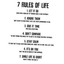 Inspirational Quotes Large Removable Motivational Vinyl Wall Stickers 7 Rules