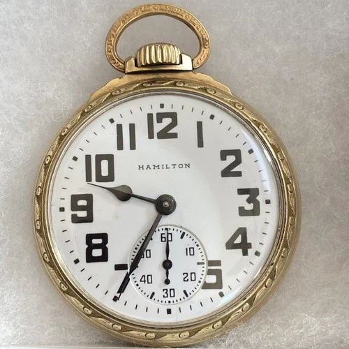 Antique Hamilton 992B Railroad Pocket Watch 21 Jewel Circa 1945 Runs/ Clean