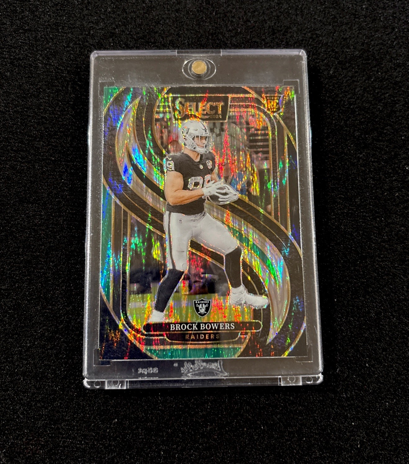 2024 Panini Select BROCK BOWERS Premier Level Black & Green Shock Prizm RC