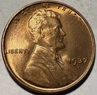 1937 D Lincoln Wheat Cent BU RD GEM #1973