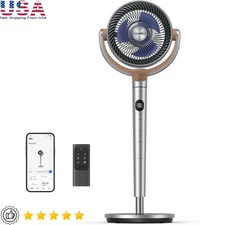 Smart Oscillating Fan Remote Control Adjustable Height Air Circulator 8 Speeds