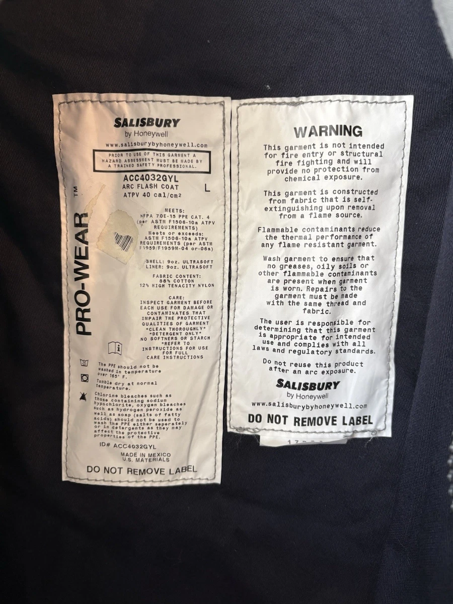 Abrigo Salisbury by Honeywell Pro-Wear Arco Flash Gris 40 cal/cm2 L ACC4032GYL