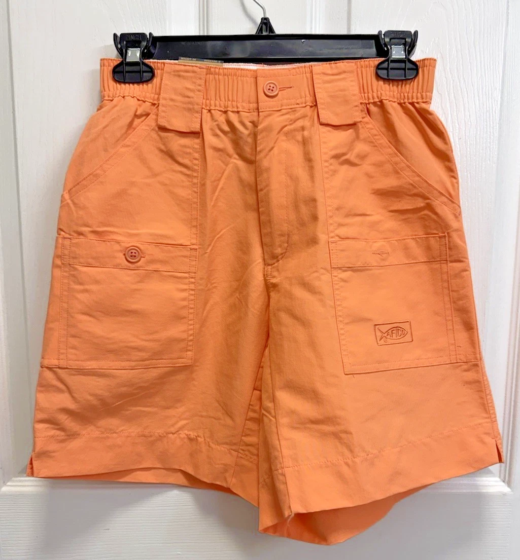NWT AFTCO M01 Original Fishing Shorts Mens 28 Quick Dry Utility 8" Desert Coral