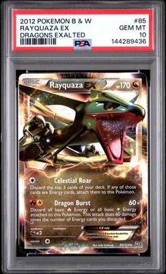 2012 POKEMON BLACK & WHITE DRAGONS EXALTED #85 RAYQUAZA EX PSA 10