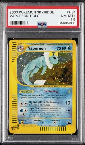2003 POKEMON SKYRIDGE #H31 VAPOREON-HOLO PSA 8.5