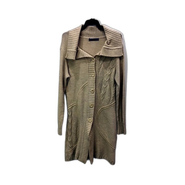 Sonny Womens Beige Cable Knit Cardigan Sweater Button Down Size 12