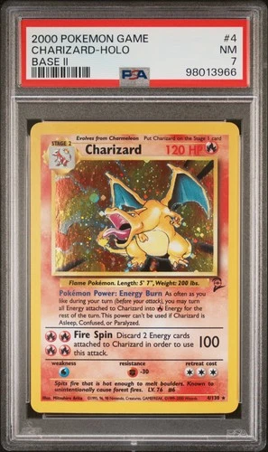 2000 POKEMON GAME BASE II #4 CHARIZARD-HOLO PSA 7
