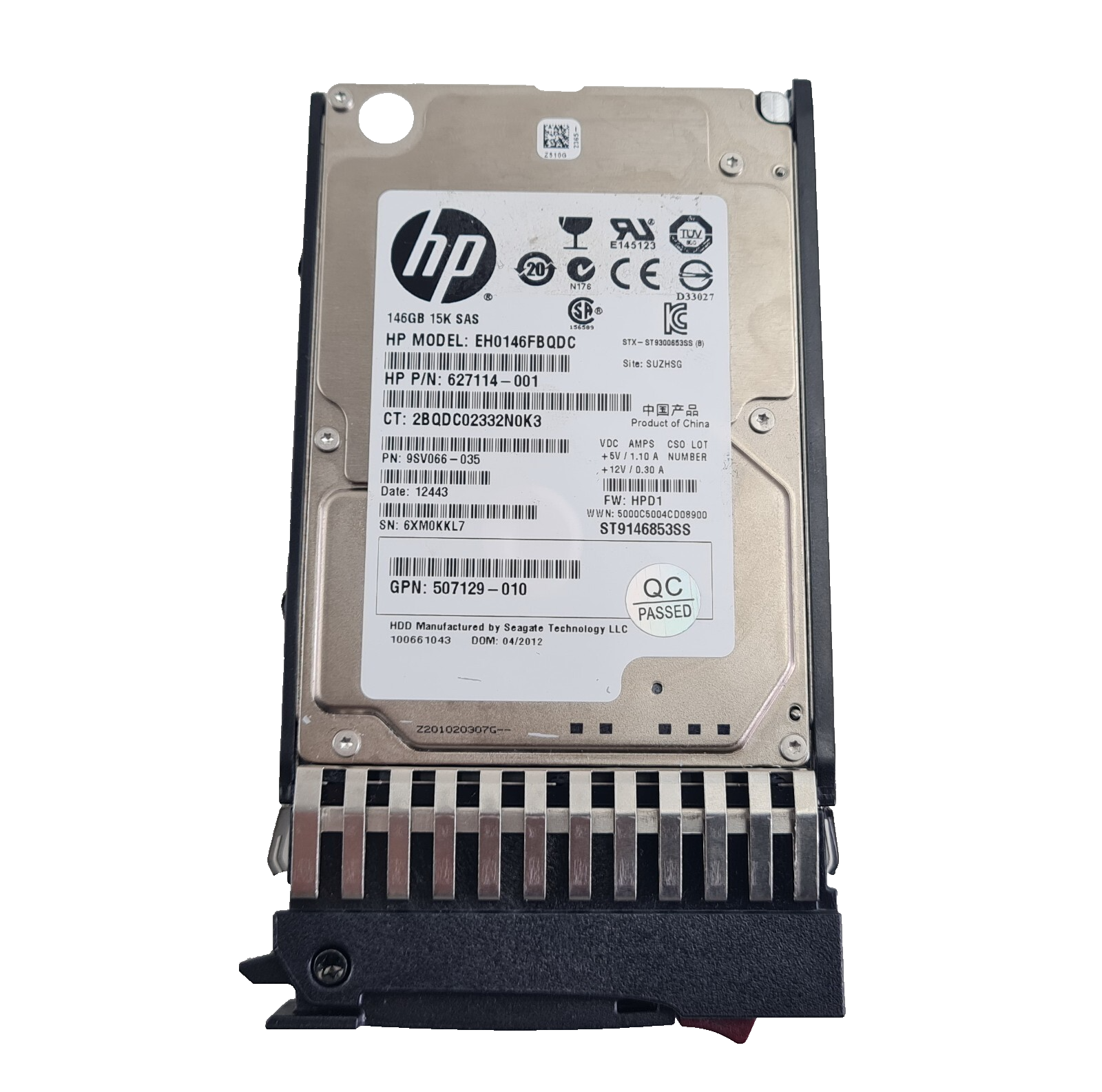 146GB SAS 2.5"" 15K 6Gb/s (Hot-Swap with Caddy) HDD - 627114-001