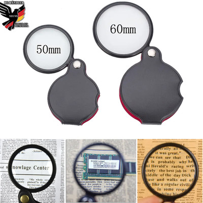 5 Fach Lupe Vergrößerungsglas  Taschenlupe Leselupe Juwelierlupe Glas Leuchtlupe