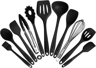Kitchen Utensil Set - 11 Cooking Utensils - Colorful Silicone Kitchen Utensils