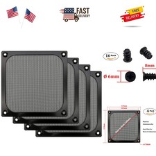 120mm Computer Fan Filter Grills with Screws, Ultra Fine Aluminum Mesh, Black...