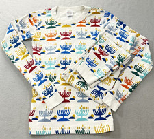 Hanna Andersson 2Pc Pajamas Long Sleeve Hanukkah Menorah PJ Set Sz 160 Cm US 14