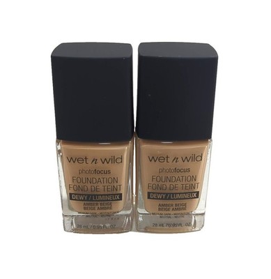 (2) Wet N Wild Photo Focus Foundation, Dewy Amber Beige