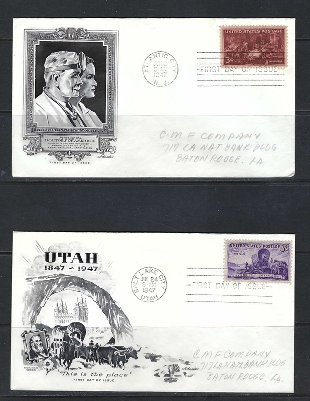 US FDC(6) 1947-1948 #949-954 Artmaster