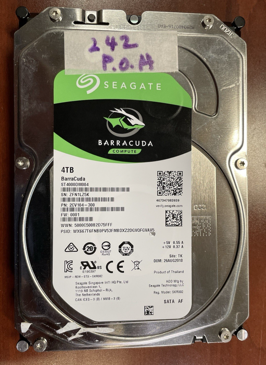 4TB Seagate BARRACUDA Compute ST4000DM004 SATA III HDD 3.5” 5400