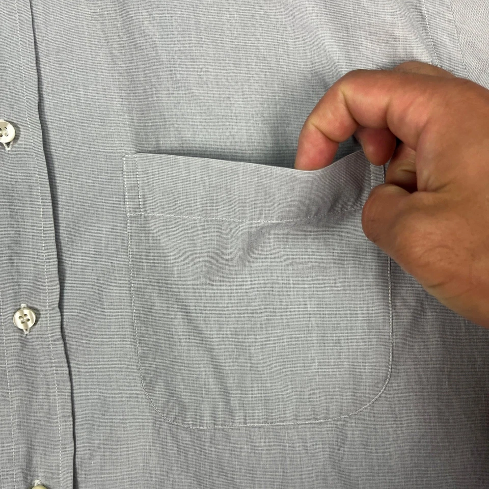 Camisa social masculina Missoni cinza manga longa bolso com botões tamanho formal 16.5 42 - Imagem 3 de 4