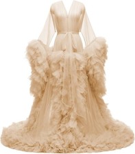 Tulle Maternity Dress for Photoshoot Long Baby Shower Photography Bridal Robe