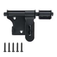 4 Inch Slide Bolt Gate Latch Door Lock with Padlock Hole for Wooden Fence Shed