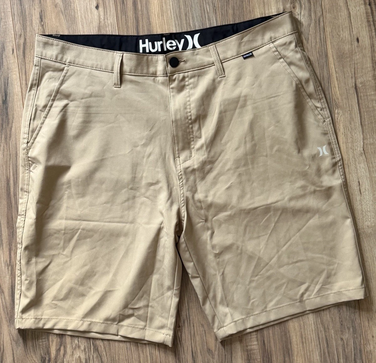 Hurley Men’s Hybrid Shorts Size 38 Khaki Beige Stretch Quick Dry NWOT
