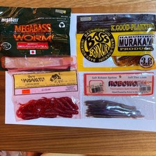 Fishing Lure Worm 8 bag set Gary Yamamoto Evergreen Megabass etc.