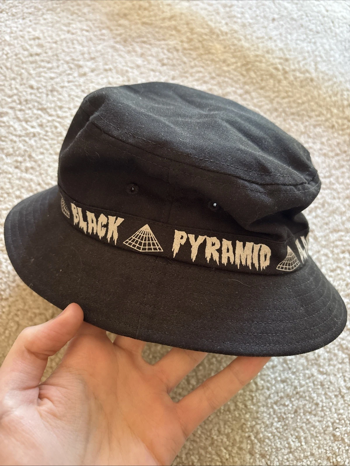 Chris Browns Personal Hat From Interview W/ TYGA Black Pyramid Bucket
