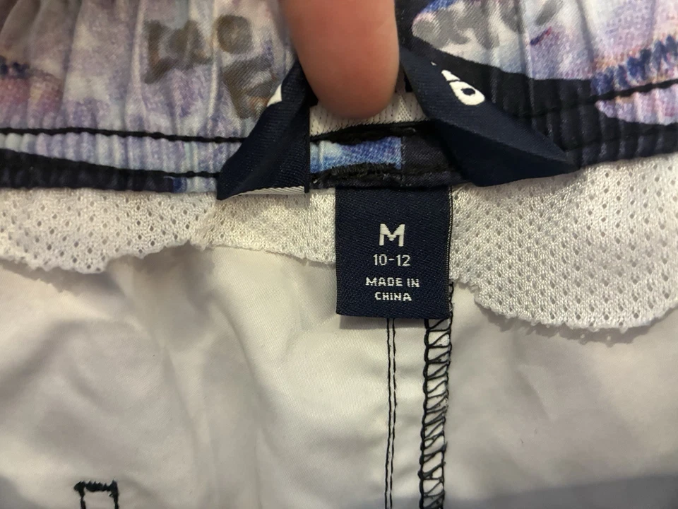 Bañador Lands' End Niños Niños Tiburones 100% Poliéster Cintura Ajustable Azul M Foto 3 de 4